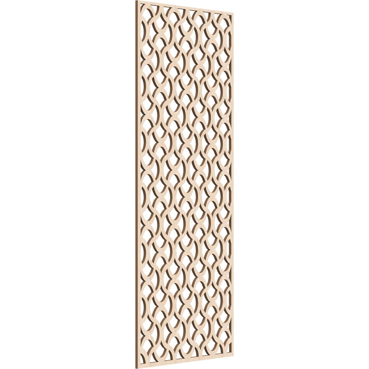 21 3/8"W x 54 3/8"H x 3/8"T Resort Decorative Fretwork Wood Wall Panels, Red Oak