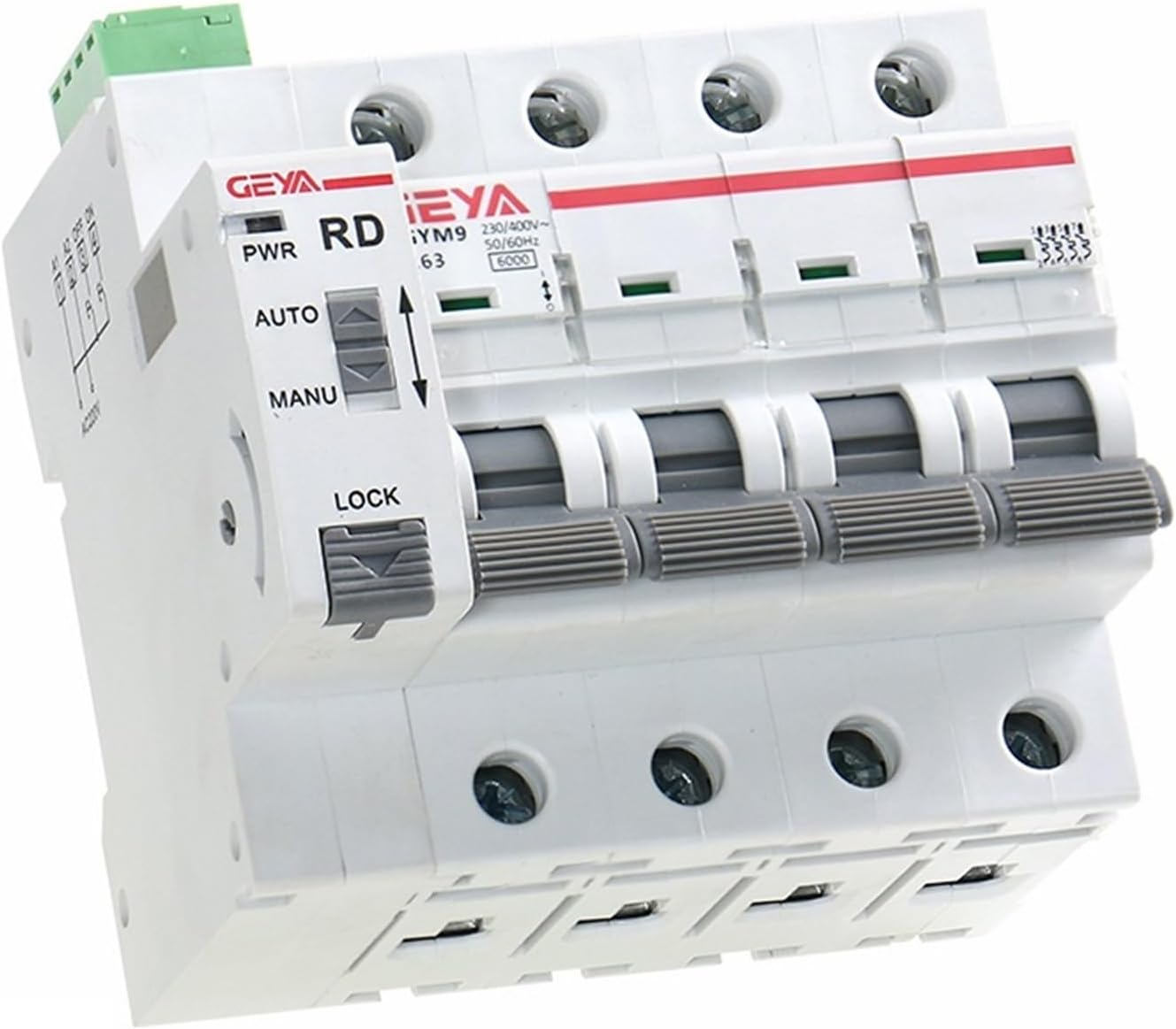 Din Rail GYM9 4P MCB with Autoreclose Device Automatic Reset Circuit Breaker Smart Home MCB Auto Recloser(4PMCB16A,GRD9M-R-AC220-Switch)