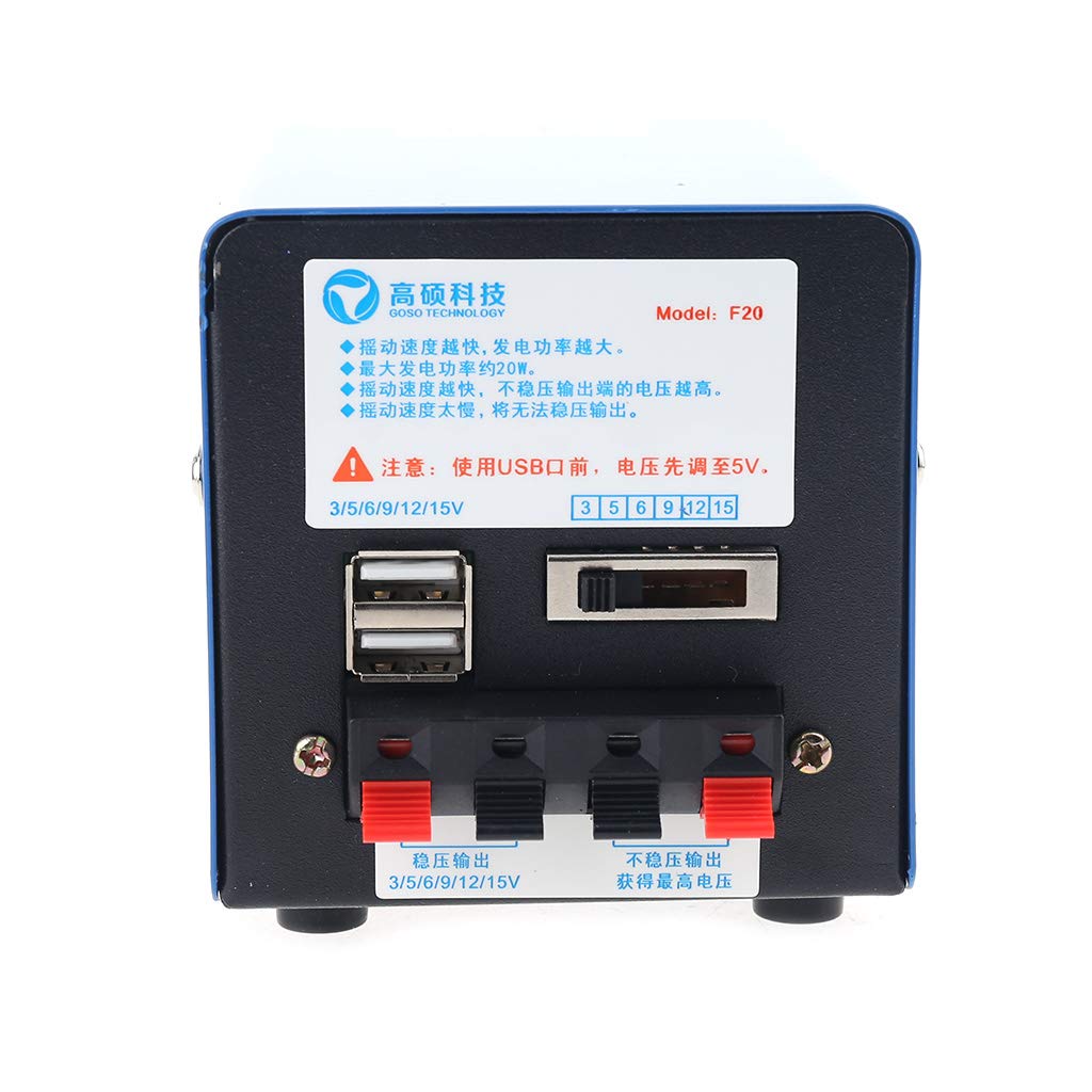 Buwei Generatore di Emergenza Portatile Inverter Multifunzione da Esterno a manovella Manuale