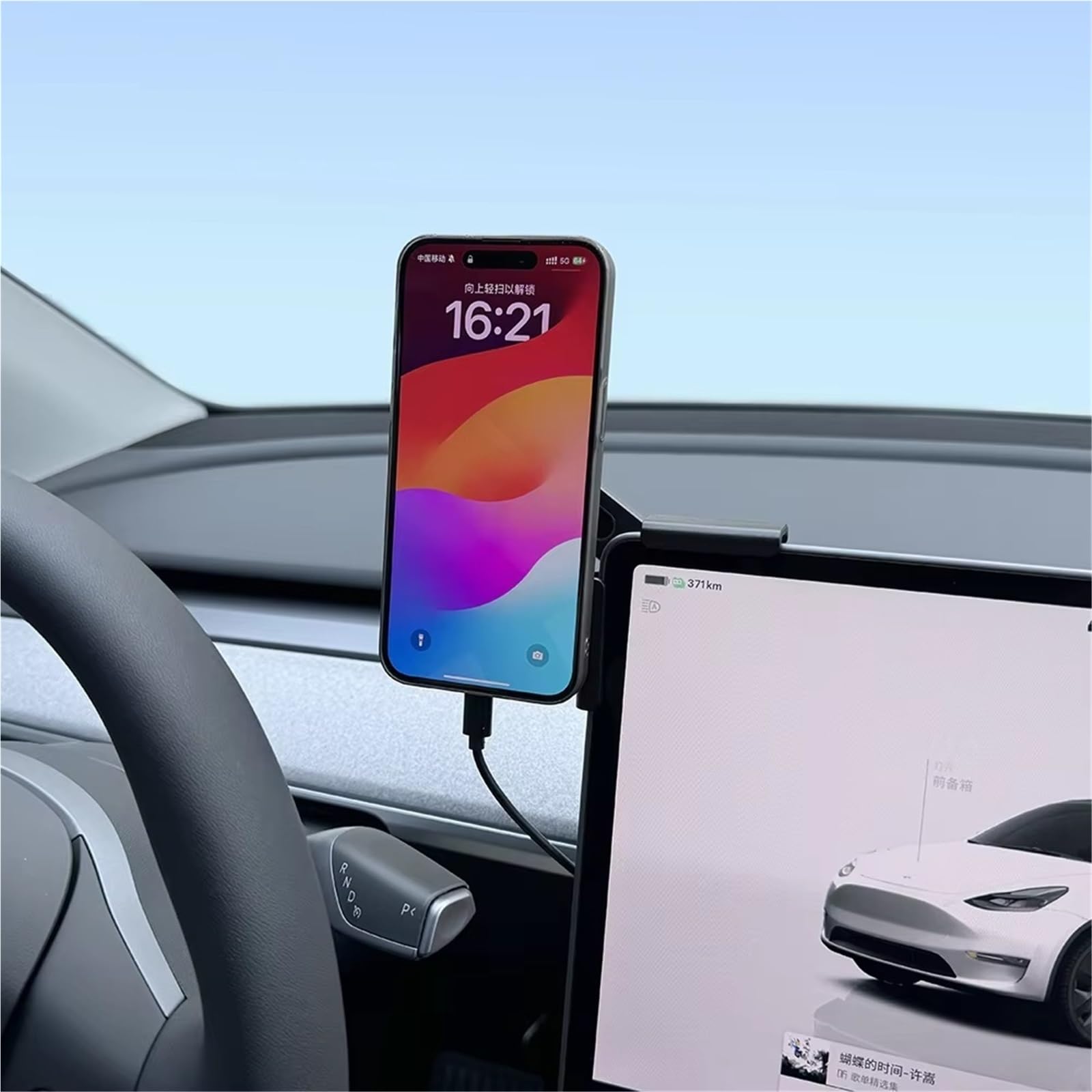 para Tesla para Modelo para 3 para Y para Highland para Launch para Juniper 2025 Soporte Montaje Teléfono 15W Cargador Inalámbrico Magsafe Magnético Soporte Móvil Coche(Green)