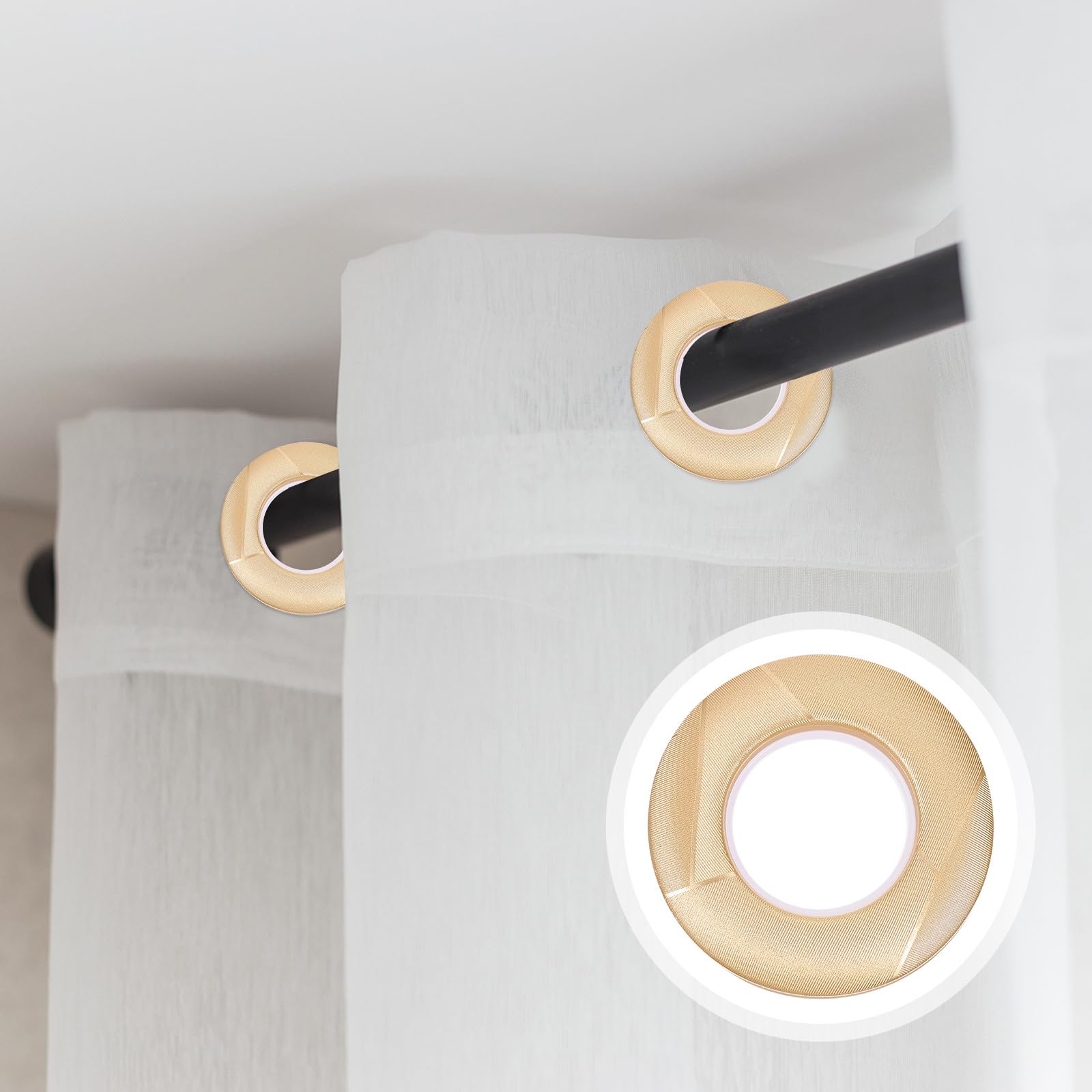 FOMIYES Anneaux Perforés pour Rideaux en PP Coins Arrondis Lisses, 80 Pièces, Boucle Plastique Résistante pour Salon et Chambre
