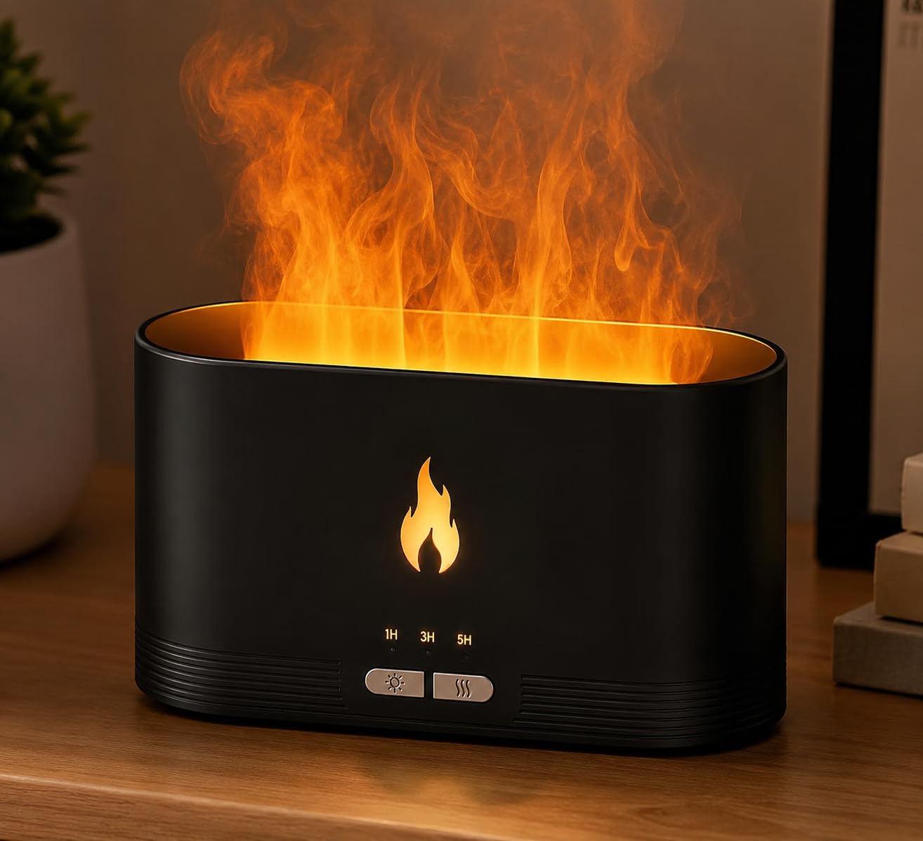 USB Aroma Diffuser Humidifier with LED Light, Ultrasonic Cool Mist Essential Oil Diffuser for Bedroom, Office, Car & Home, Portable Mini Humidifier (Flame Aroma Diffuser)-image-18