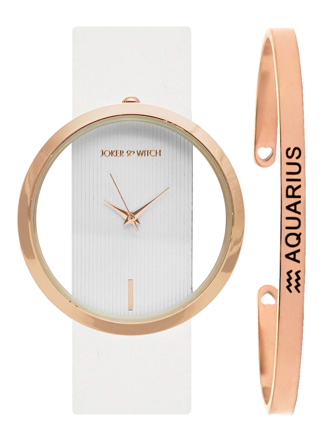 Joker & Witch Leather Futuristic White Dial Aquarius Analog Watch Bracelet Gift Set For Women, White Band (B08WPBHDZ4) Amazon Price History, Amazon Price Tracker
