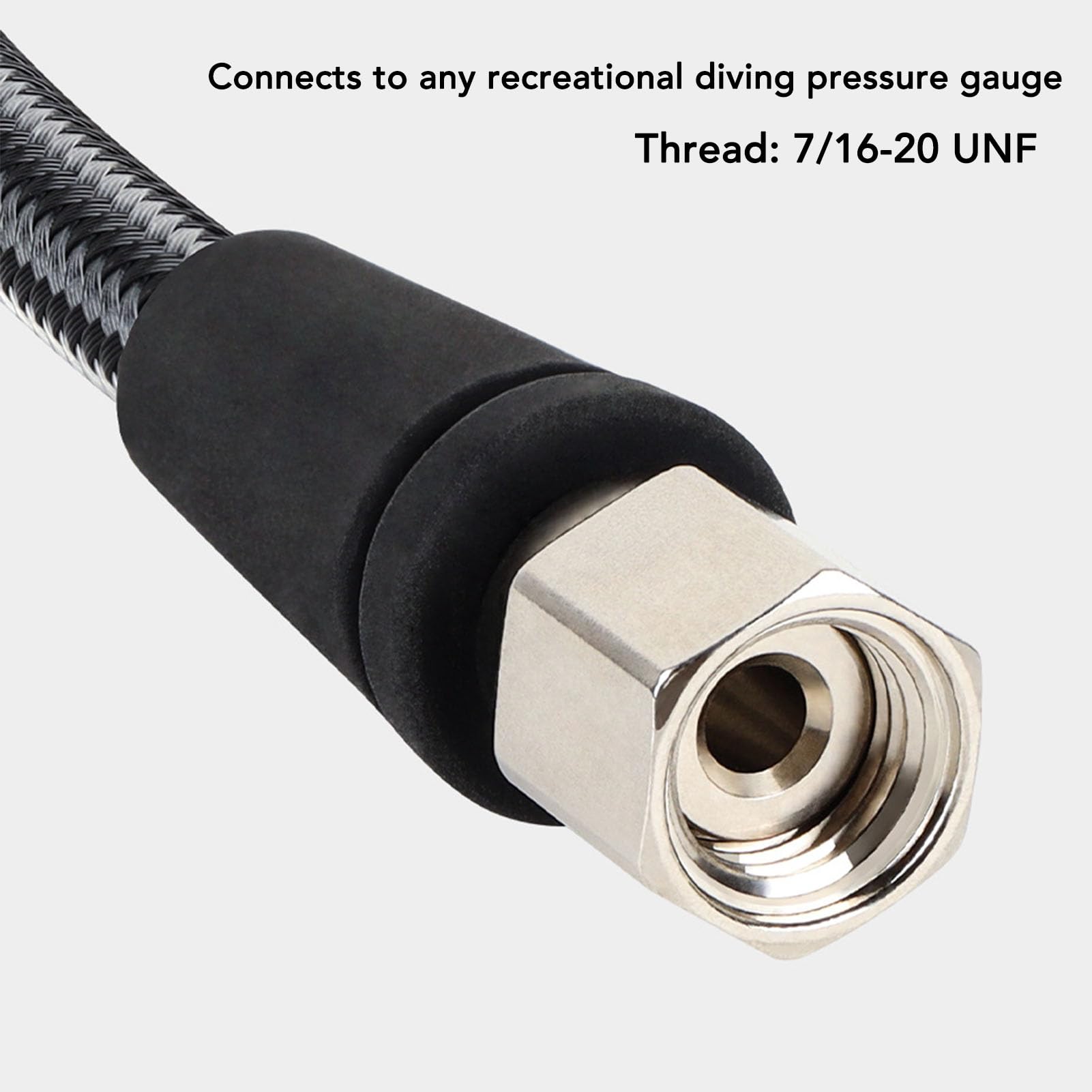 Dpofirs Manguera de Alta Presión para Buceo 80 cm Fibra de Carbono Tejida Flexible para Regulador BCD y Manómetro