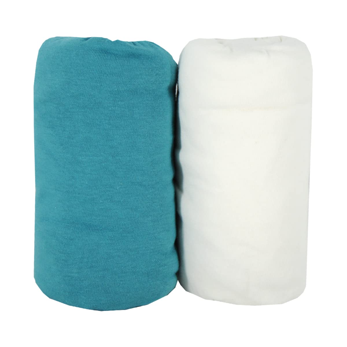 babyCalin - Set 2 lenzuola con angoli Blu tropicale/bianco 70x140x17 cm