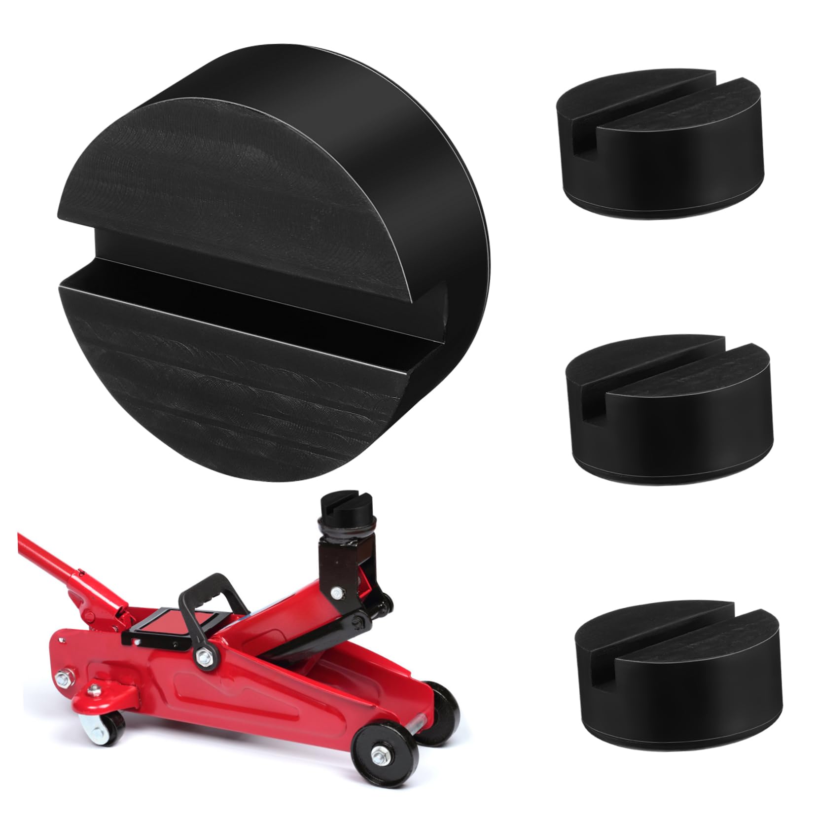 Cabilock 3 Set Blocco Di Gomma Gomme Cavalletto Veicolo Martinetto Per Auto Sollevatore Pastiglie Jack Pad Martinetti Per Jack Da Pavimento Accessori Gomma Da Cancellare Nero 4 Pezzi * 3