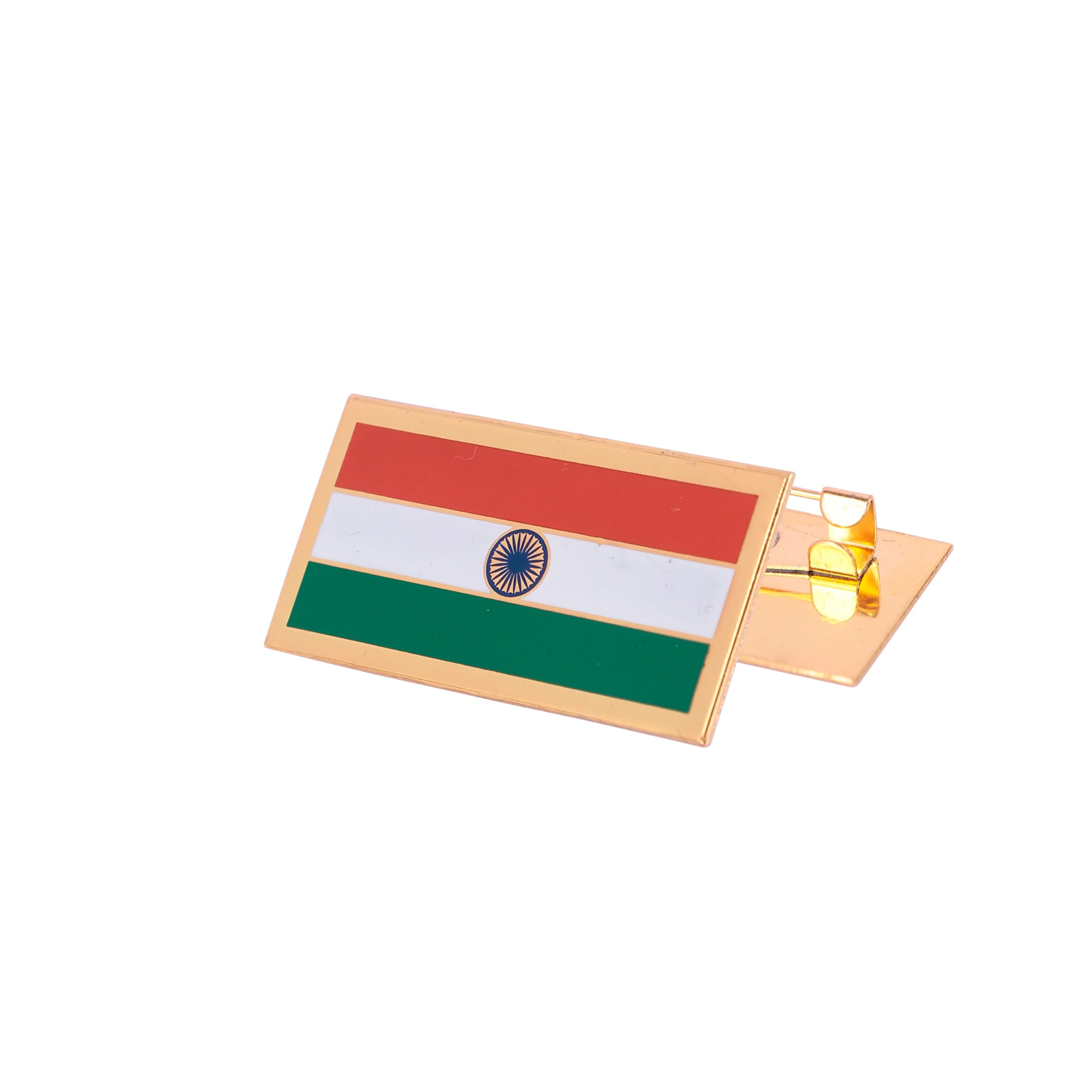 bigbro design Bigbro Desing Indian Flag Brooch, National Flag Brass Matel India Badge, Lapel Pin Badge for Saree/Coat/Shirt/Uniform/Bag/Independence Day, Republic Day Celebration-picture-3