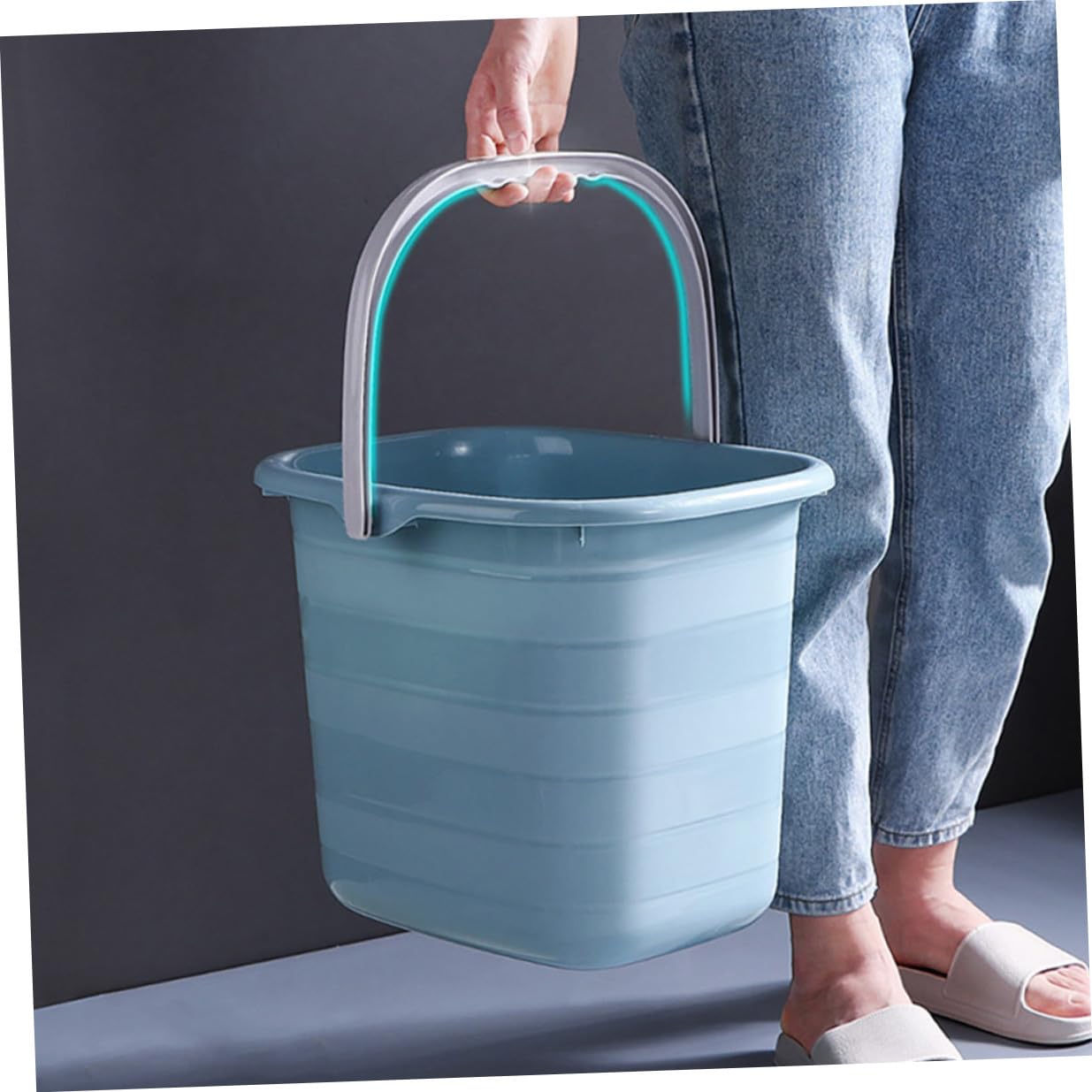 Secchio in Plastica Piccolo Manico, Secchio Multiuso | Uso Domestico e Lavanderia, per Giardinaggio e Stalle, Adatto a Piante da Giardino e Sabbia
