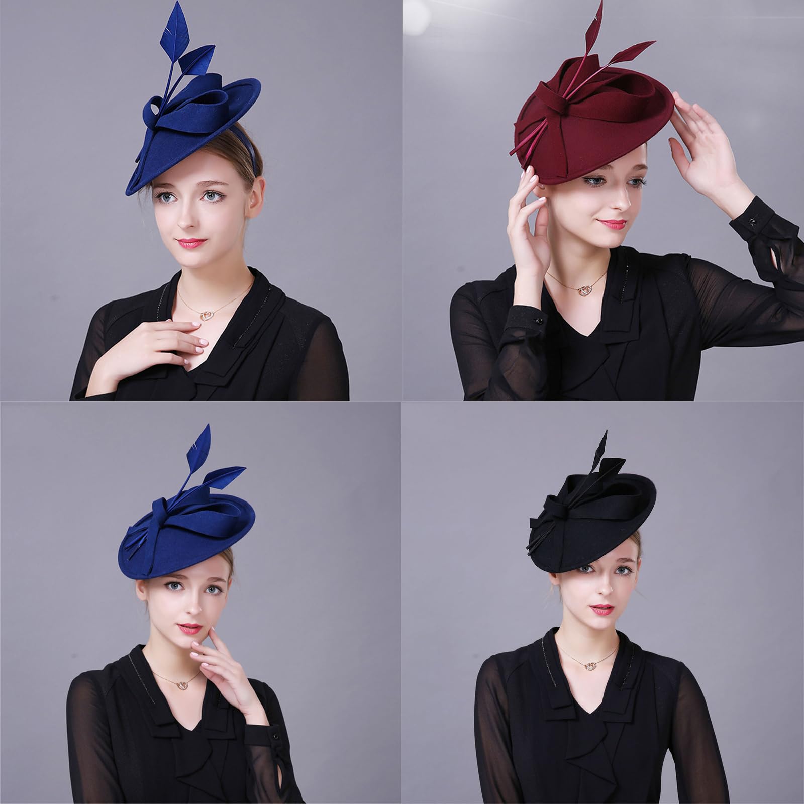 Cappello fascinator da donna per matrimonio, fascia vintage, per addio al nubilato, uso quotidiano