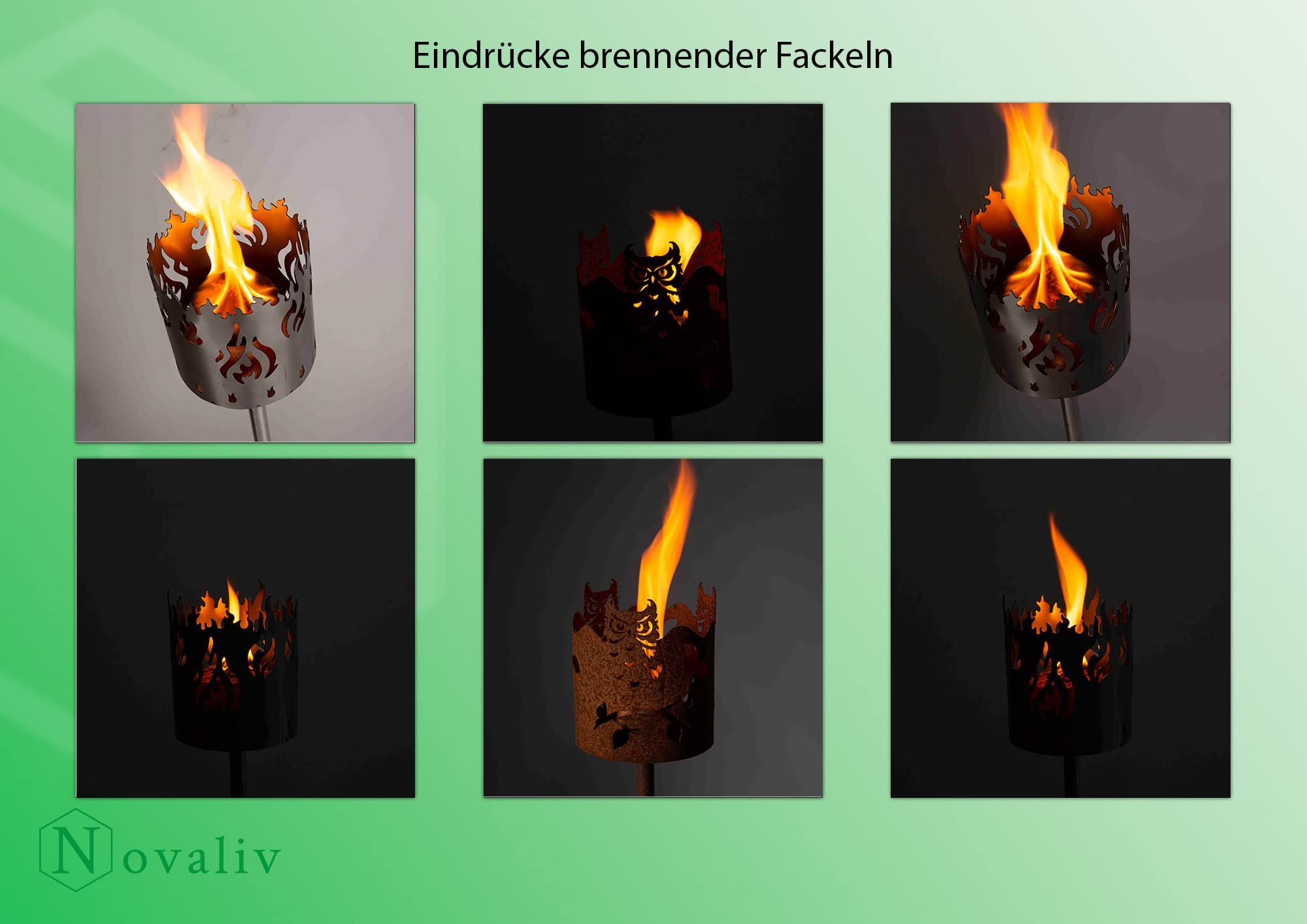 Gartenfackel für draußen Motiv Leuchtturm 1x Brennelement - Holzspäne mit Wachs - Schwedenfackel Pelletfackel Feuersäule Flammschalen Wachsfackel Gartenleuchte