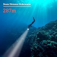 Vista 7 de Luz submarina D10 de 4500 lúmenes, 3 modos de luz de buceo, linterna de buceo, linterna de buceo, linterna impermeable recargable, luces de buceo