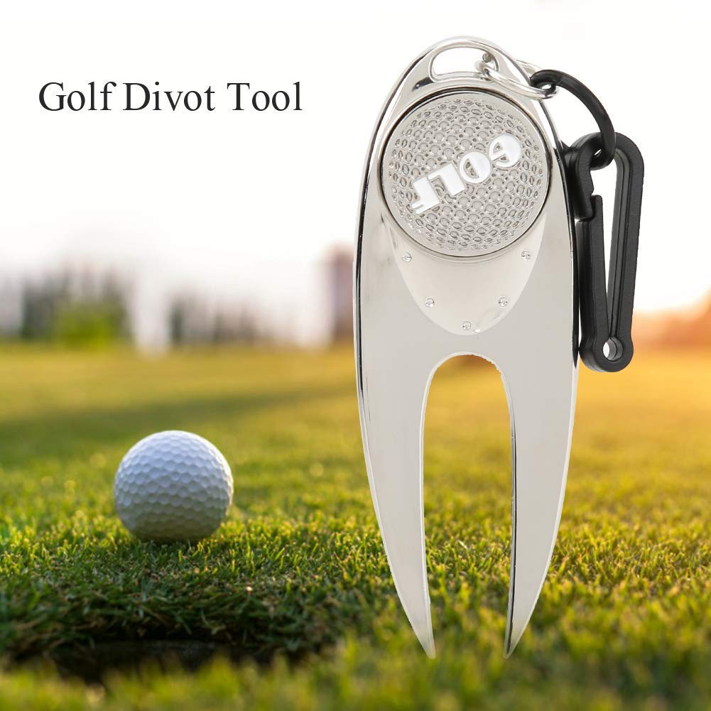 Narzędzie golfowe Divot lekkie metalowe narzędzie do naprawy z brelokiem do łatwego przenoszenia golfa akcesoria do renowacji