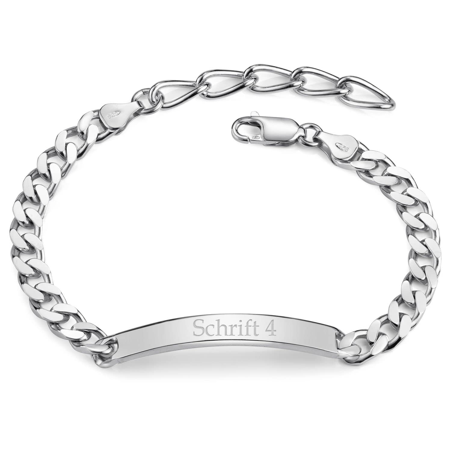 Herren Armband Silber 925 mit Gravur - Armkette 6mm massiv SA-13