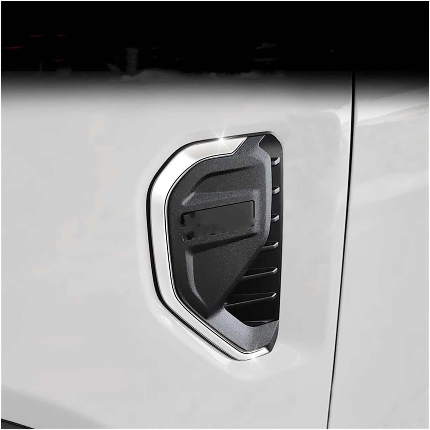 Fit for Ford Ranger 2023 2024 Chrome Exterior Side Mudguard Air Vent Hood Outlet Strip Decor Trim ABS Car Accessories 2pcs