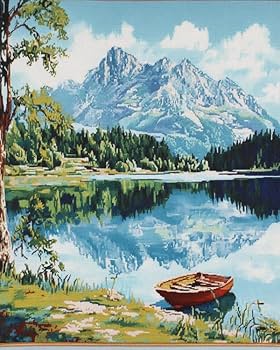 Amazon | 自然の風景 クロスステッチ 刺繍キット,湖の森,DIY