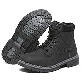 Bravover Bottes de neige pour femme   Chaussures chaudes doublées de fourrure   Bottes de neige chaudes pour femme   Imperméables et antidérapantes   Légères   Bottes d'hiver pour femme, Noir , 37 EU