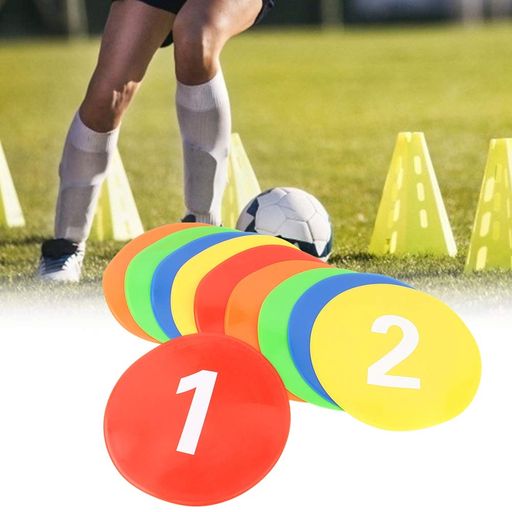 Disques Marqueurs Ronds, 10PCS Disque D'entraînement De Football, Disques Plats antidérapants, Marqueurs De Football, pour Football, Activités De Plein Air, Parking, Circulation