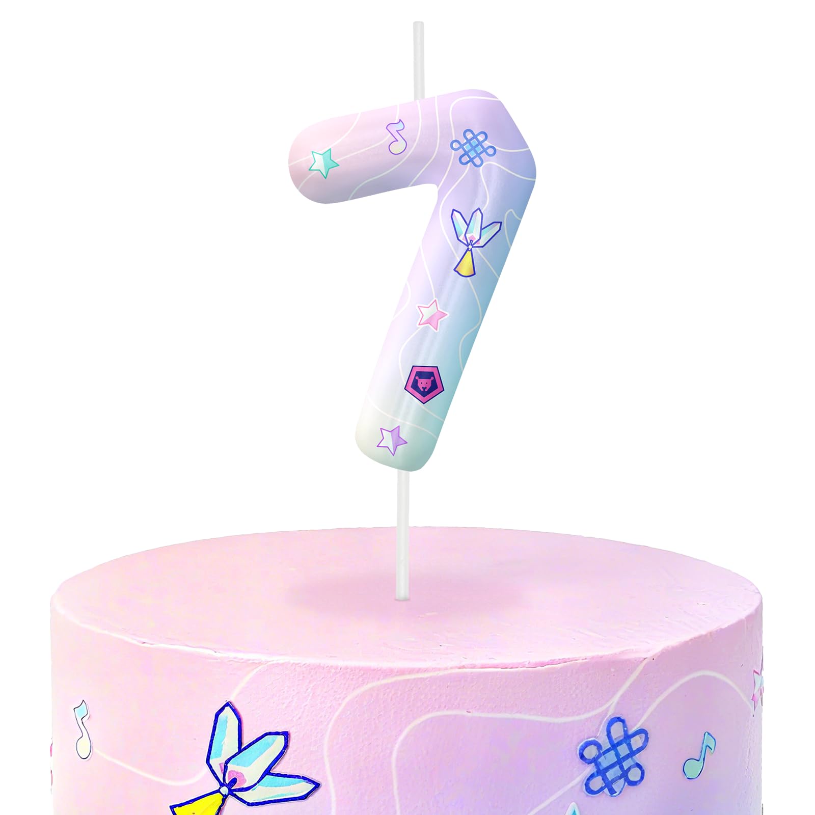 Kpop Number 7 Birthday Candles for Birthday Decorations and Cake Topper