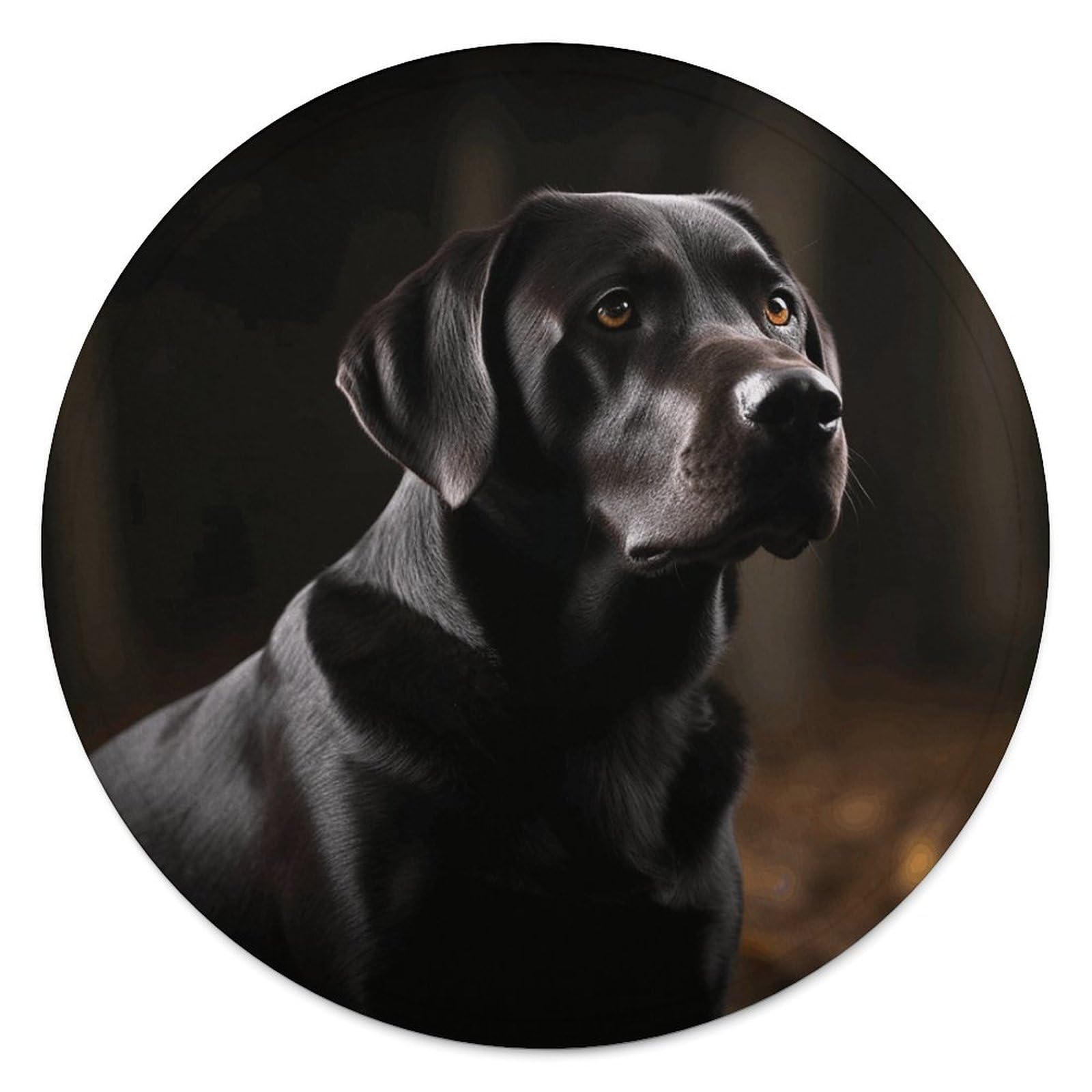 Couverture de plage ronde labrador noir grand drap de bain microfibre 150x150