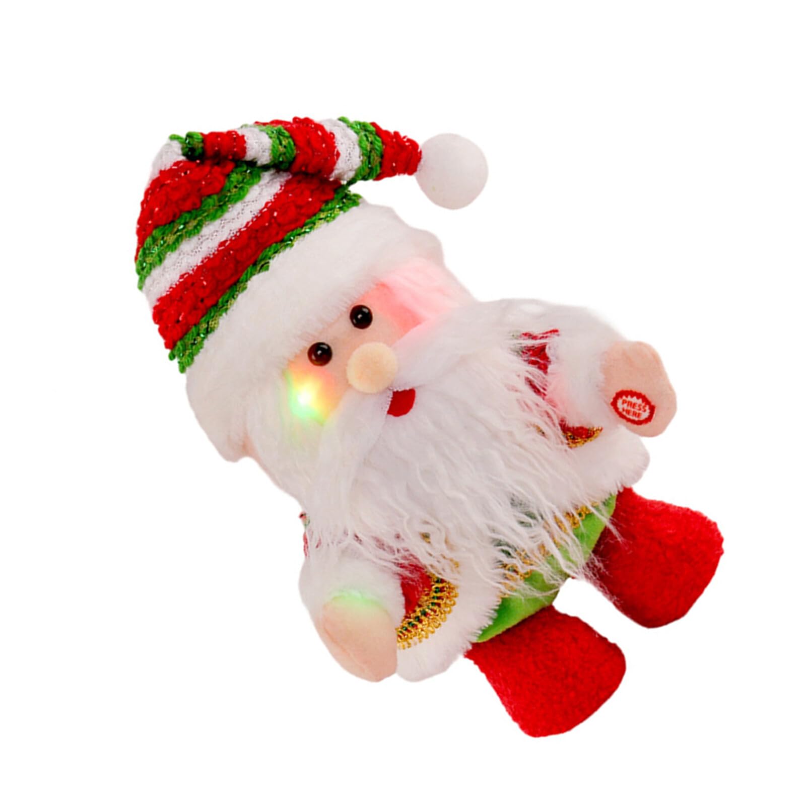 Cabilock Statuina di Babbo Natale Musicale Movimento Decorazione Natalizia Artigianale Giocattolo per Feste Invernali senza Batterie Adatto Soggiorno e Camera da Letto