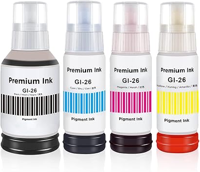 Pigment GI-26 Ink Refill Bottle Replacement for Canon GI-26 GI26 Ink Used for Canon MAXIFY GX7021 GX6021 GX6020 GX7020 GX3020 GX4020 GX5020 GX5520X MegaTank GX5120 GX6120 GX7120 Printers