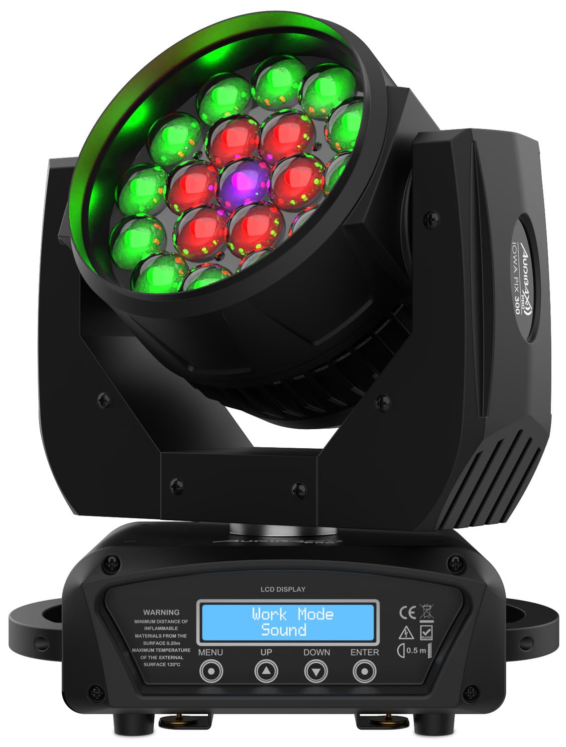 Audibax Iowa Pix 300 Zoom Motorizado RGBw Cabeza Móvil 19 Leds x 15W