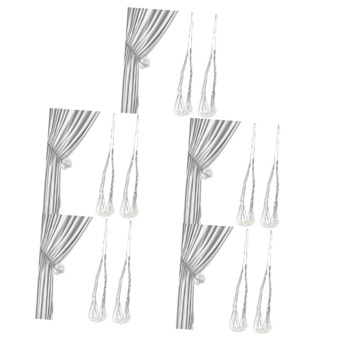Alipis 10 Pezzi Cordino per Tende con Perle Decorazione casa Moderne Fermatenda per Tende Versatile Supporto per Tende di Perle fermacravatta di Perle Tende Trasparenti Tende per finestre