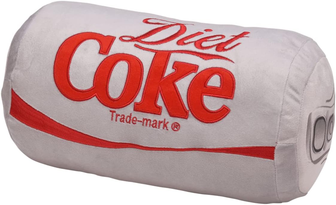 Coca Cola Diet Coke Can Classic Gray Embroidered Plush Throw Pillow, 13 in