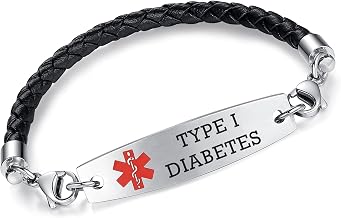 LinnaLove Interchangeable medical alert bracelets for women leather medical id bracelets with free engraving