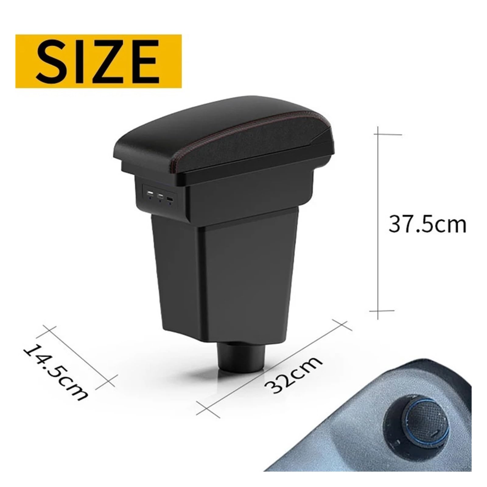 Boîte D'accoudoir Voiture Pour Clio 4 Pour Captur 3 III IV Accessoires De Rangement Double Couche Pour Console Centrale Et Accoudoirs Voiture console centrale double couche(A Black red NO USB)