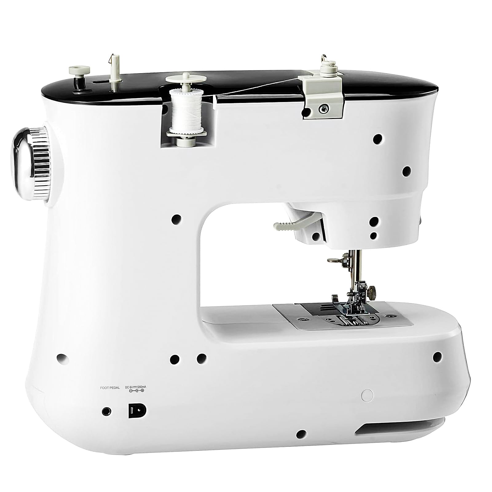 Máquina de coser de 12 puntadas, modo de accionamiento dual con operación eléctrica y manual, máquina de coser de dos velocidades y dos hilos, con mesa de trabajo extendida