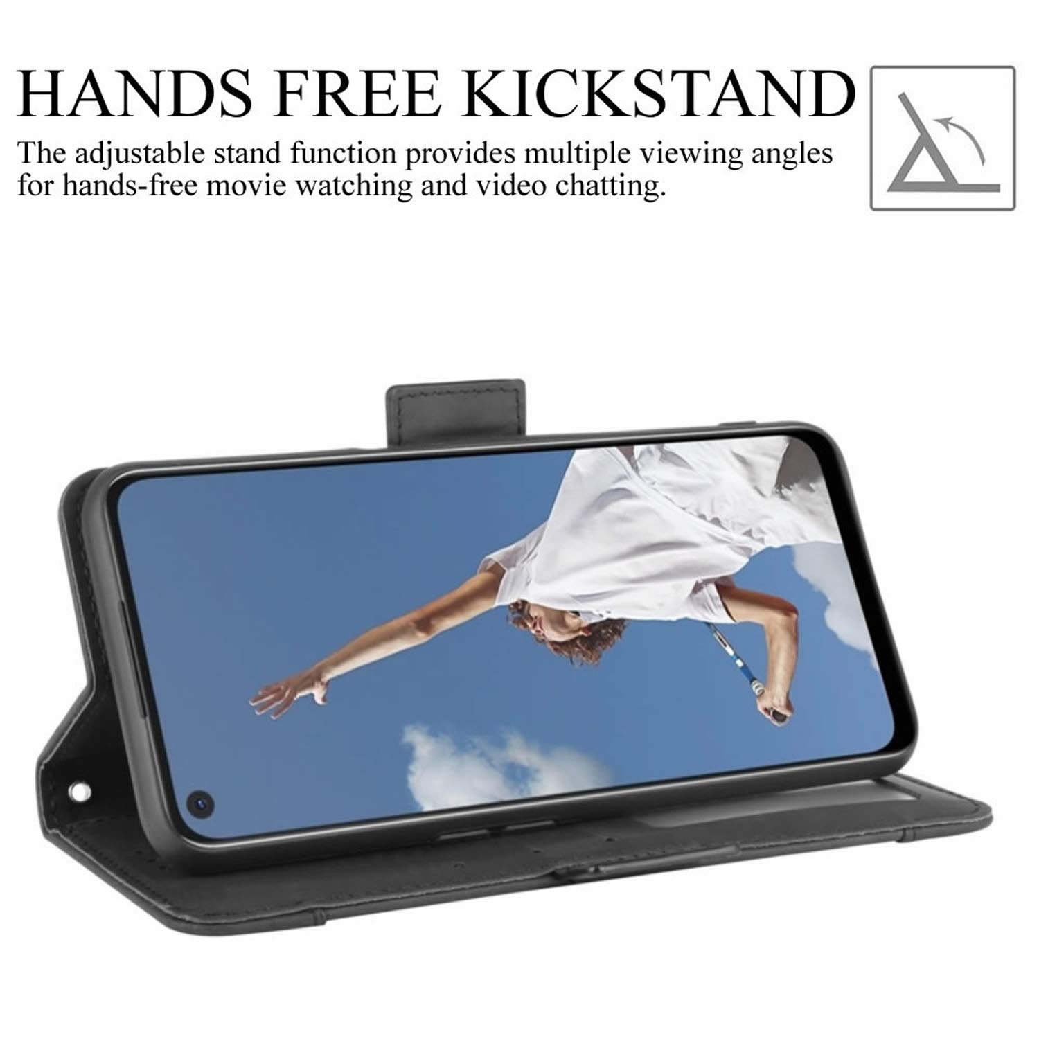 BoxTii Cover per Oppo A52 / A72 / A92, Custodia in PU Pelle Portafoglio per Oppo A52 / Oppo A72 / Oppo A92, Magnetica Cover a Libro con Slot per Schede, Nero