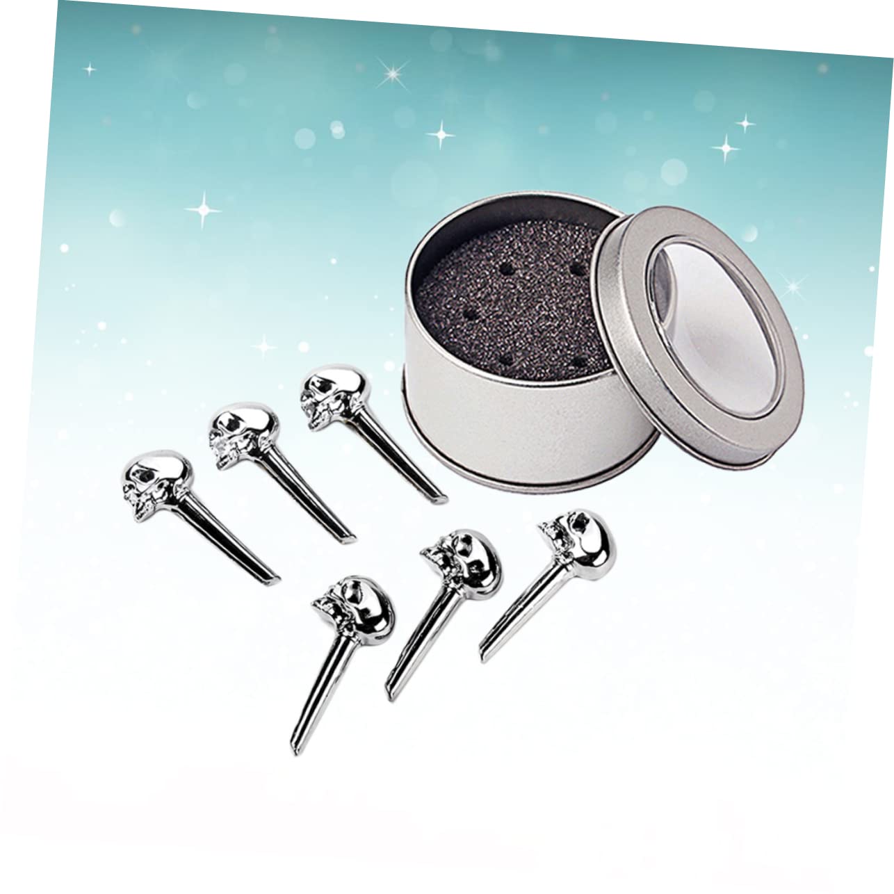 BESTonZON 6Pcs Zinc Alloy Skull Bridge Pins Accessories for Acoustic Guitar Mandolin Unique Skull Head Design Durable Construction Replacement for Old Damaged Parts