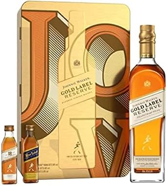 Johnnie Walker Gold Label Reserve Blended Scotch Whisky 70cl Gift Set with  Johnnie Walker Blue Label 5cl & Johnnie Walker 18 Year Old 5cl
