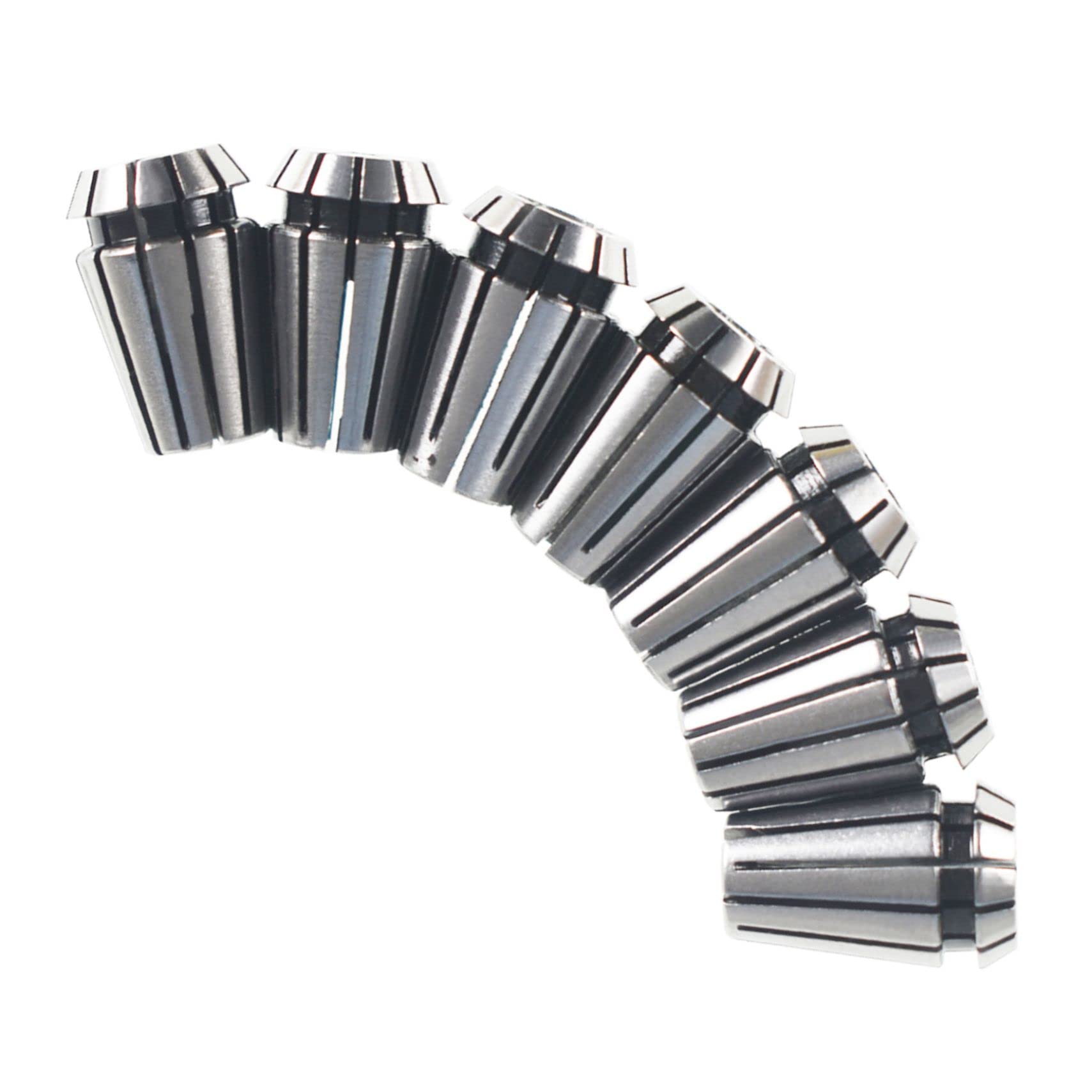 7Pcs ER11 Spring Collet Set, 1/16-1/4 Mill Collets Set Chuck for CNC Milling Lathe Tool and Engraving Machine Carbon Steel