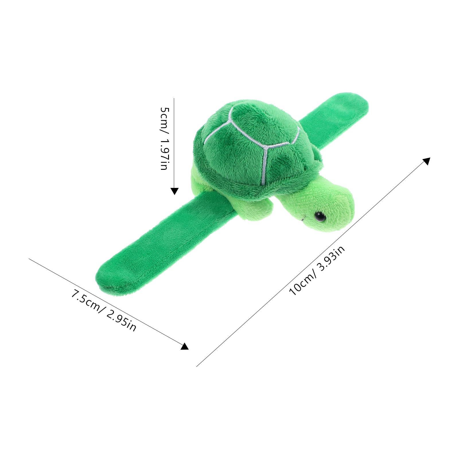 JOINPAYA 1PCS Plush Wrist Band Bracelets Kids: 4 inch Plush Animal Wrist Slap Band Bracelets Snap Toy Green PP Cotton Stuffed Cute for Boys Girls Child Party Favors