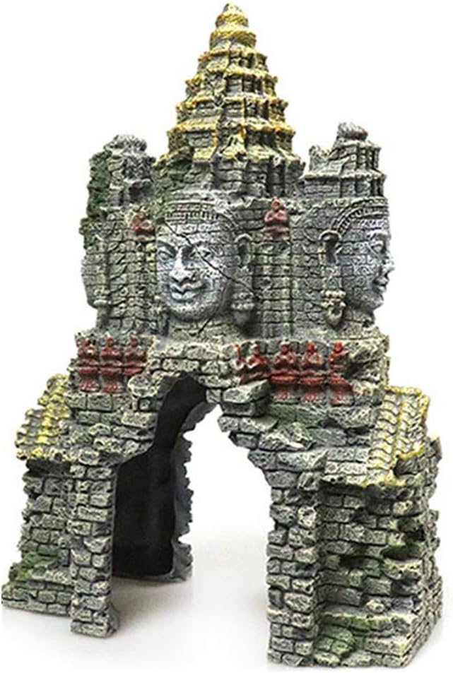 Ancient Cambodian Erawan Statue Fish Tank Landscaping Ornament Simulation Crafts,Fish Aquarium Decoration,Resin