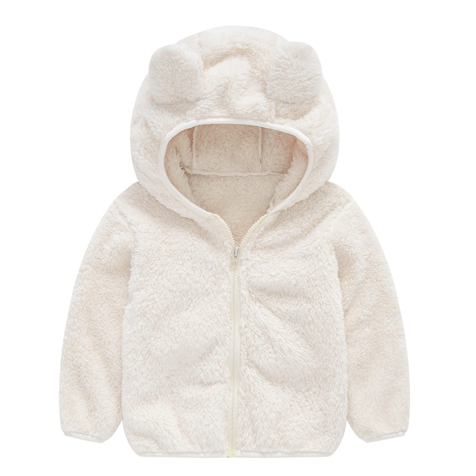 Manteau Polaire Enfants à Capuche Oreilles Ours - Doudoune Hiver Épaisse Garçons Filles Chaud Doublure