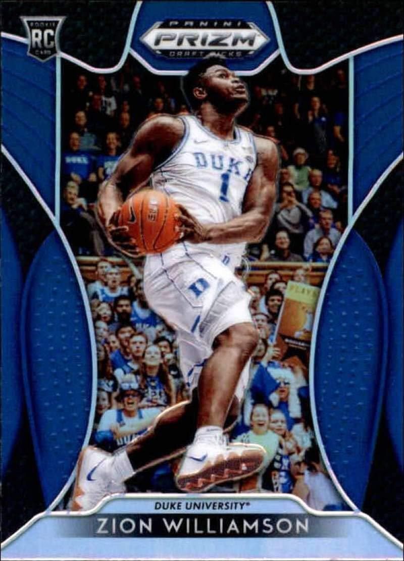 2019-20 Panini Prizm Draft Prizms Blue #1 Zion Williamson RC Rookie Duke Blue Devils Basketball Trading Card