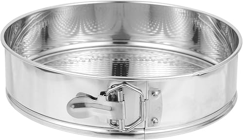 DOITOOL Molde desmontable de 10 pulgadas redondo antiadherente para tartas de queso de acero inoxidable con parte inferior extraíble, moldes con