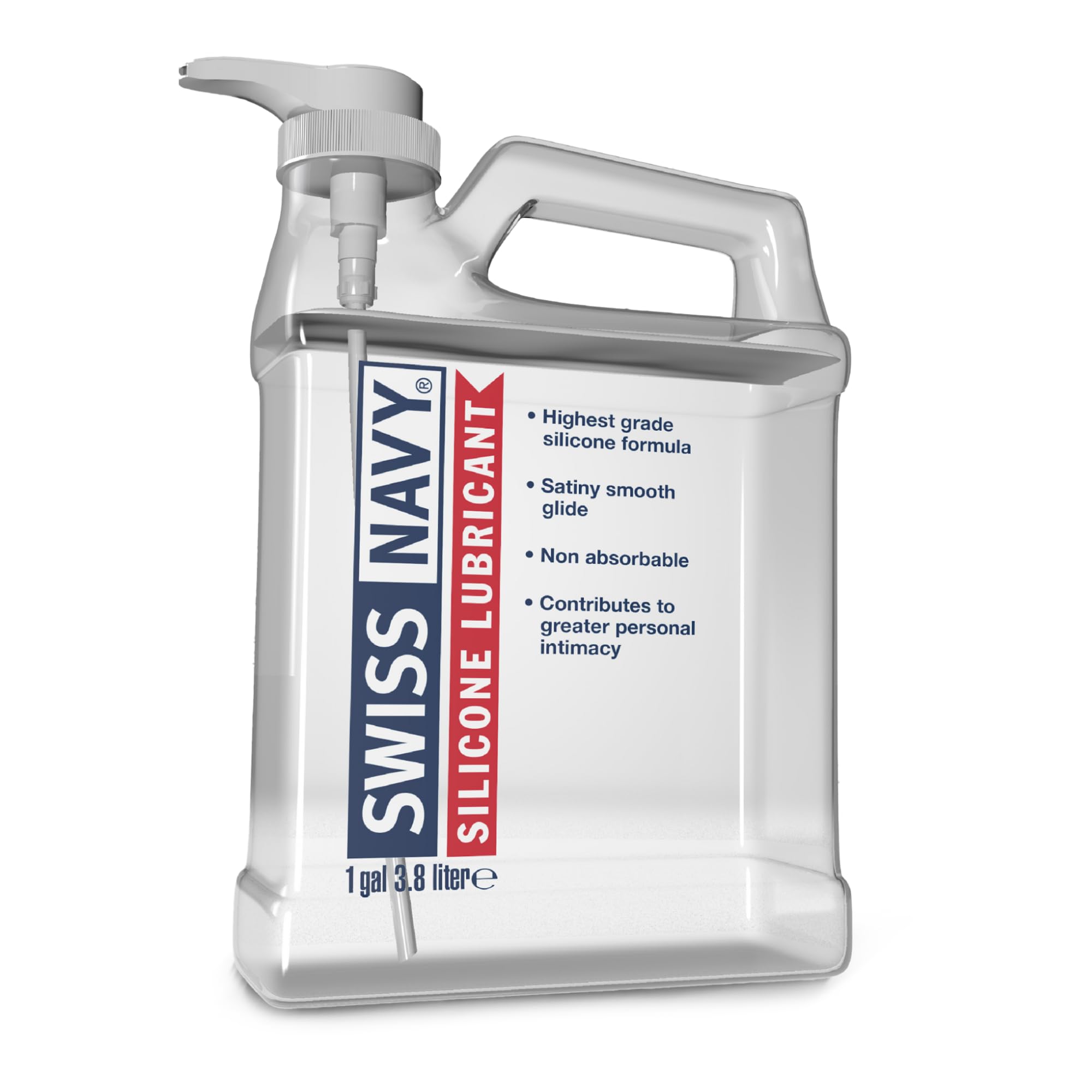 Swiss Navy Premium Silicone Based Lubricant - 128 oz - Personal Lube for Men, Women & Couples - Condom, Latex Safe - Hypoallergenic - Unscented