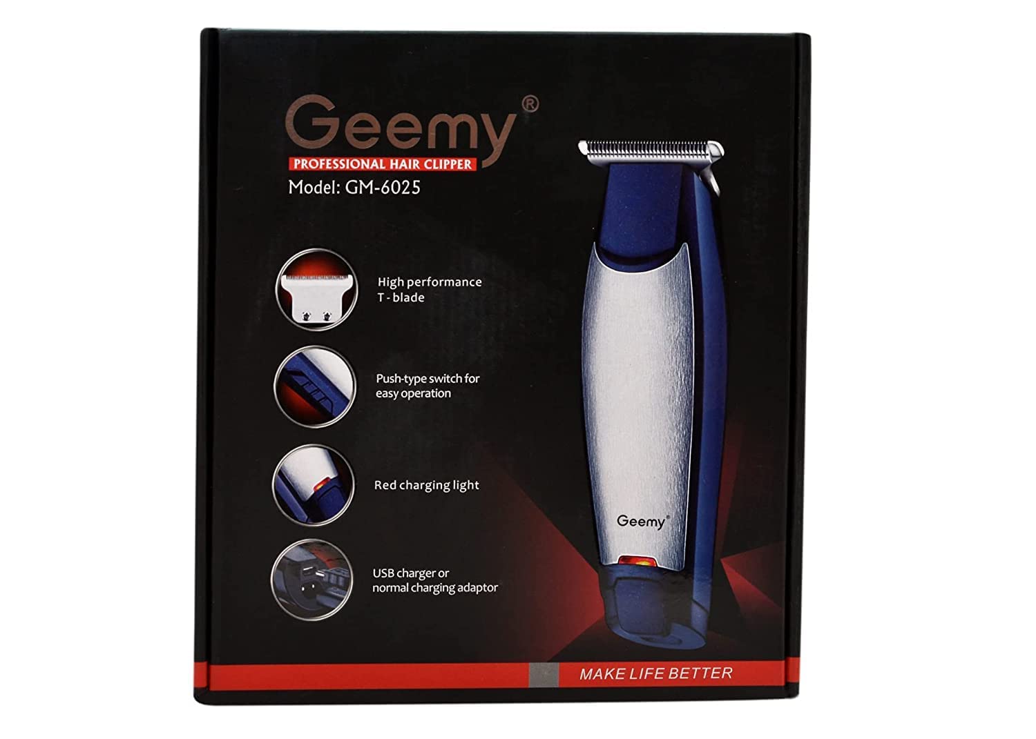 Duuous Mm_Store Geemy GM-6025 Beard Battery Powered Trimmer For Men