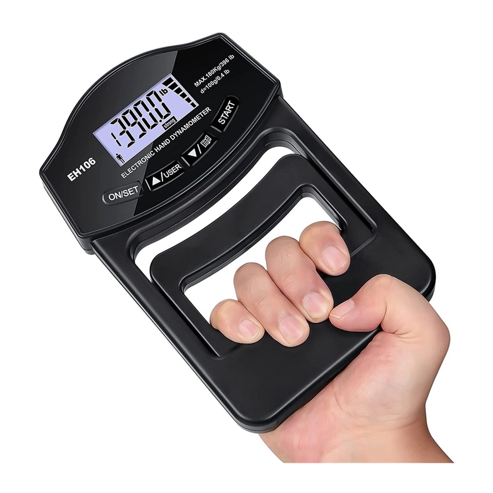 Dinamómetro, Dinamómetro de mano digital 396 lb/180 kg, medidor fuerza agarre, pantalla LCD USB para uso deportivo en el hogar y la escuela(2Pcs Blue Meter)