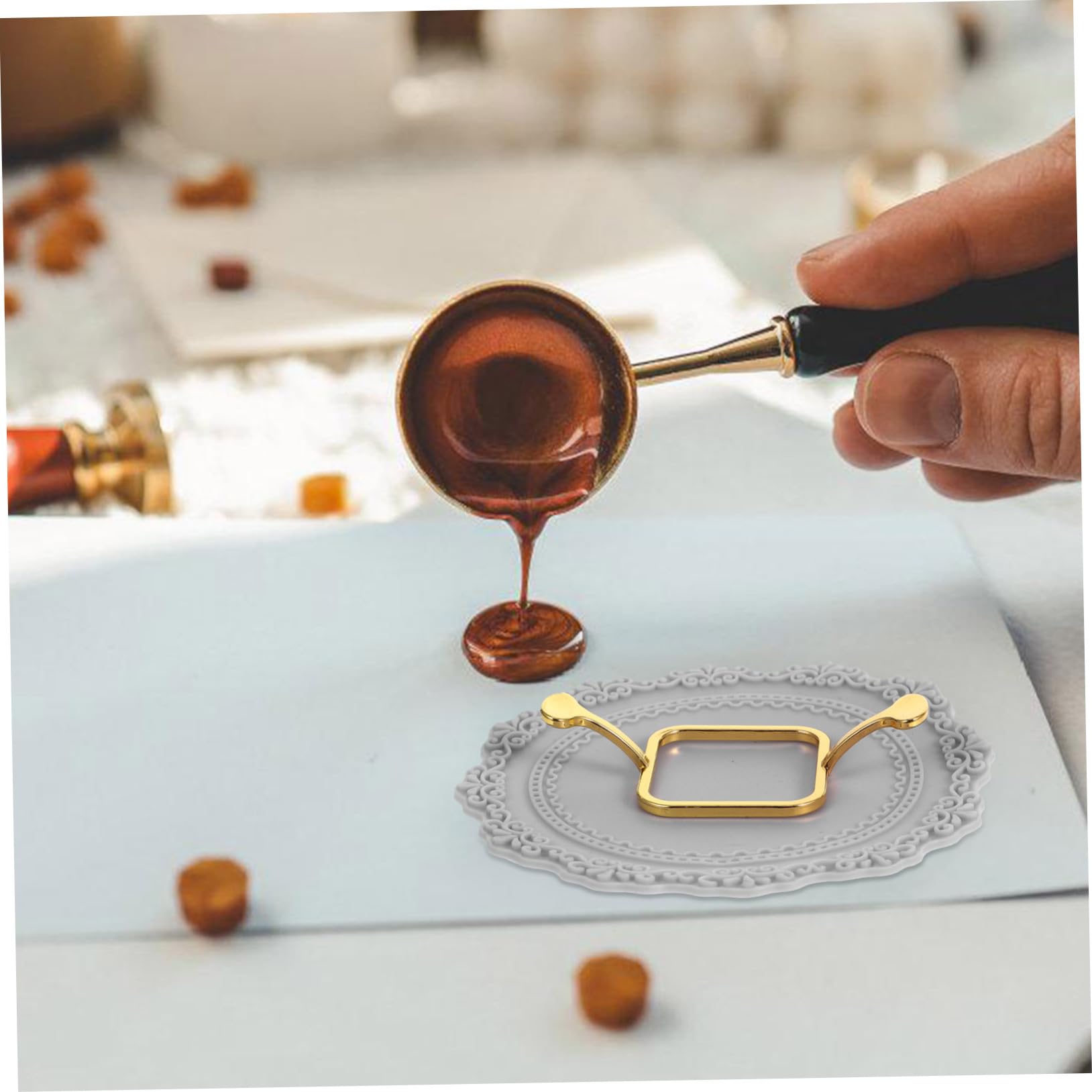 SHINEOFI 3juegos Kit De De Cera Dorada Con Moldes De y Almohadilla De Sellado Para Invitaciones y Embalajes
