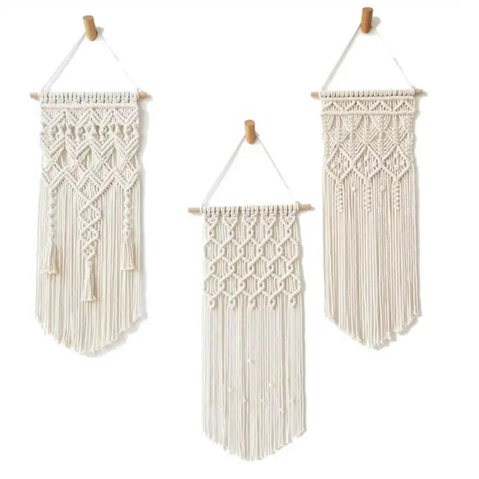 FonHNDG Decoración del hogar Tapiz geométrico tejido de macramé for colgar en la pared, arte for habitación apartamento Para decorar paredes(Style1)
