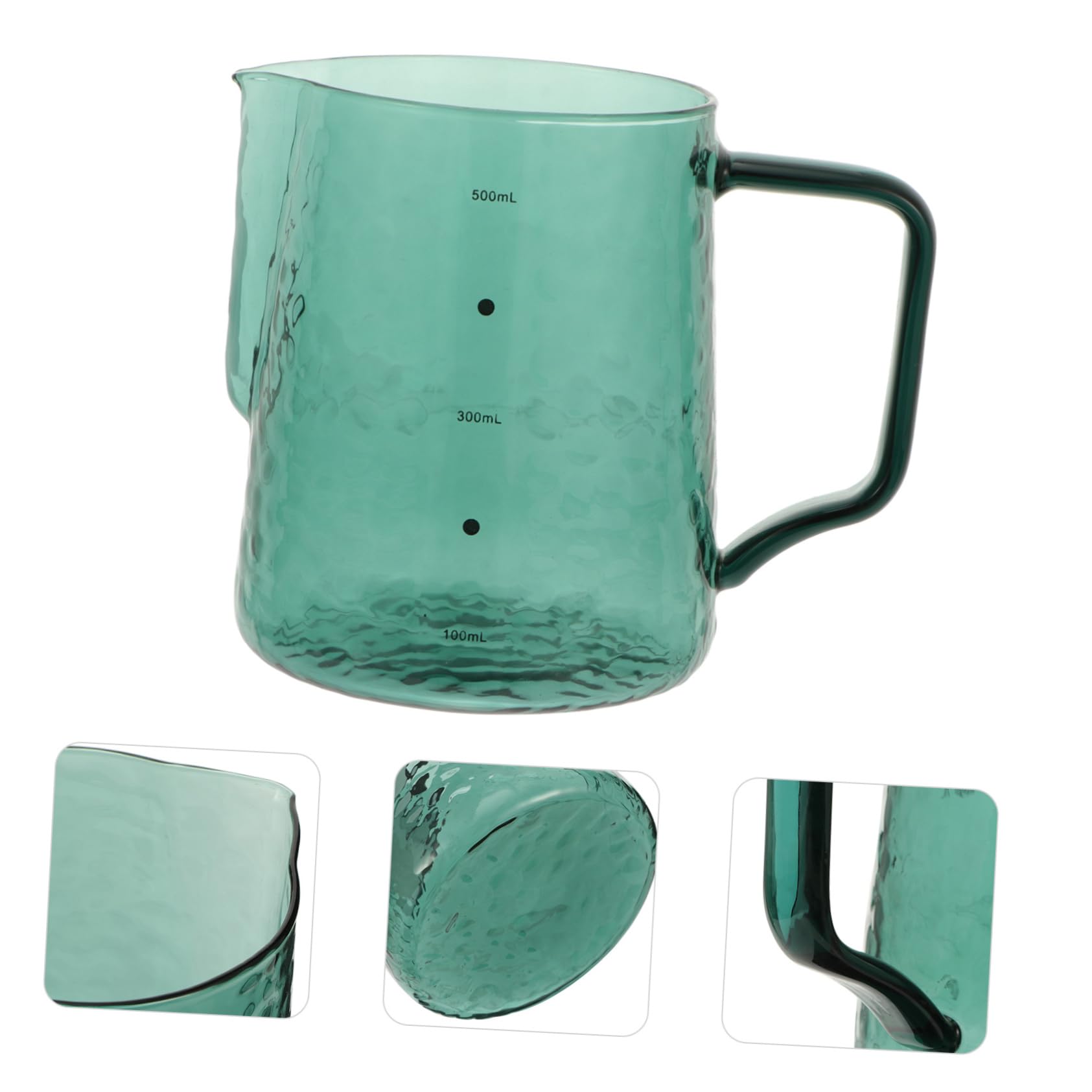 500ml Borosilikatglas Milchkanne mit Skala, Grün, 1 Stück