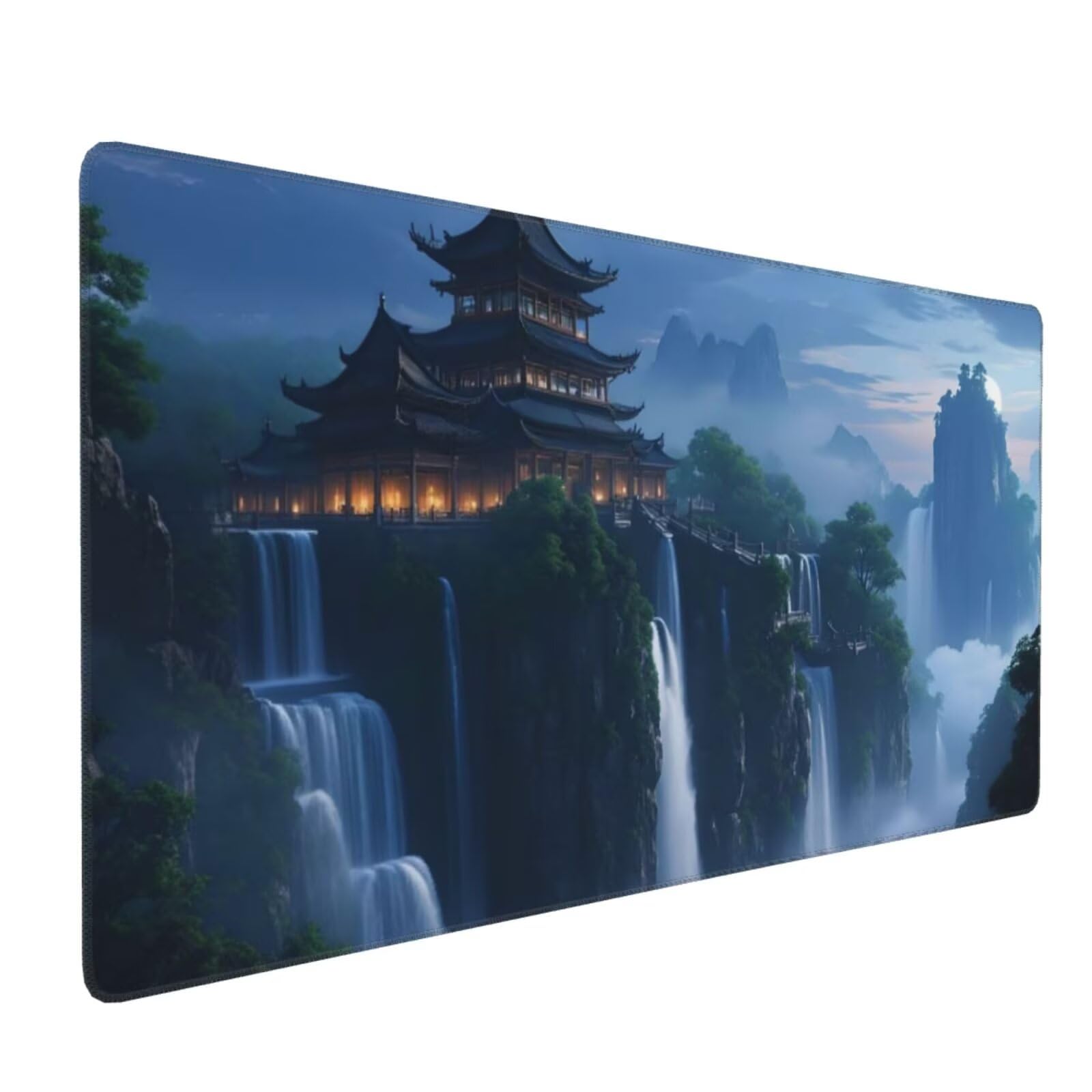 Podkładka pod mysz Jesienna podkładka pod mysz XXL 1200 x 400 mm, duża podkładka pod mysz na biurko dla graczy podkładka pod mysz w pałacu, z antypoślizgową gumową powierzchnią, Podkładka pod mysz XXL