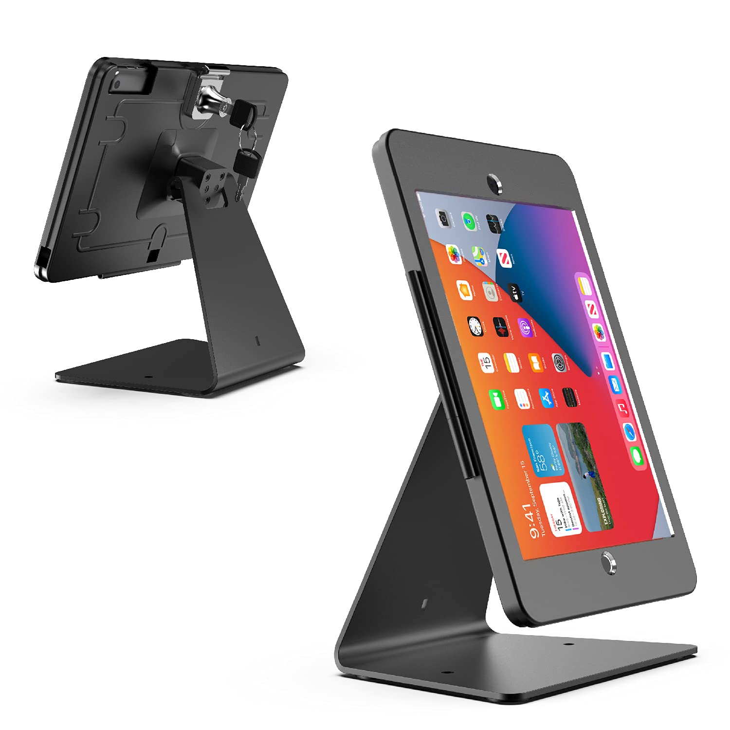 DDSHOW Desktop Anti-Theft Security Kiosk Stand Holder Enclosure for iPad 10 2-Inch 9th Gen 2021 8th Gen 2020