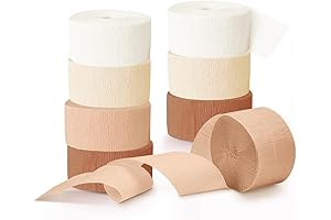 NICROHOME Wedding Party Decorations: 8 Silky Ivory Crepe Paper Tassel Streamers