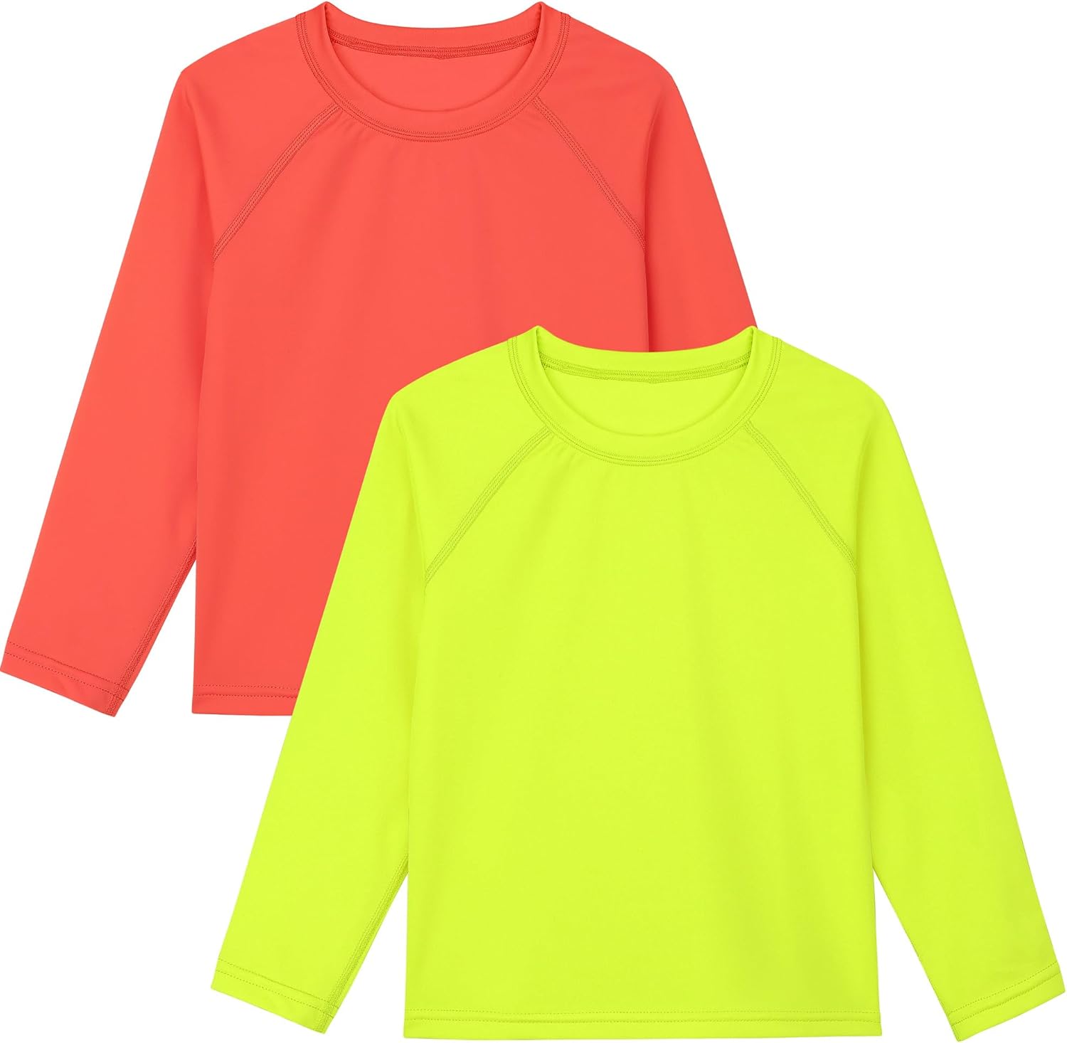 Poroka 2 Pack Baby and Toddler Boys' UPF 50+ Long-Sleeve Rashguards Baby Boy Quick Dry Swim Shirt Toddler Swimwear Surf Tops